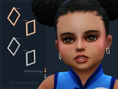 Solid Earrings | Toddlers Version Sims 4 CC