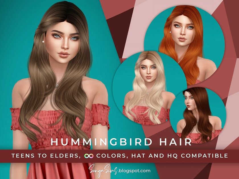 Sonyasims Hummingbird Hair Sims 4 CC