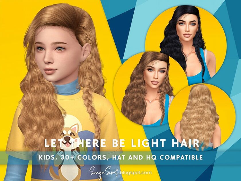 SonyaSims LET There BE Light Hair For Kids Sims 4 CC