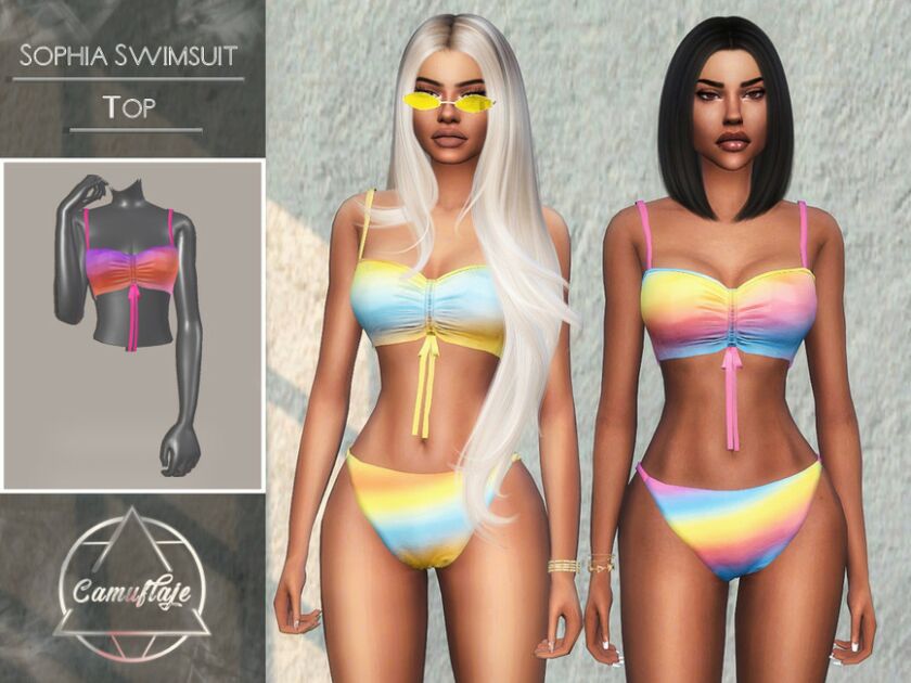 Sophia Swimsuit – TOP By Camuflaje Sims 4 CC