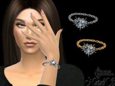 Spiked Crystal Heart Bracelet By Natalis Sims 4 CC