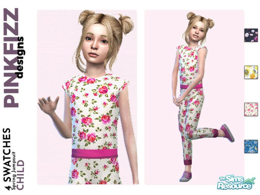 Spring Jumpsuit By Pinkfizzzzz Sims 4 CC