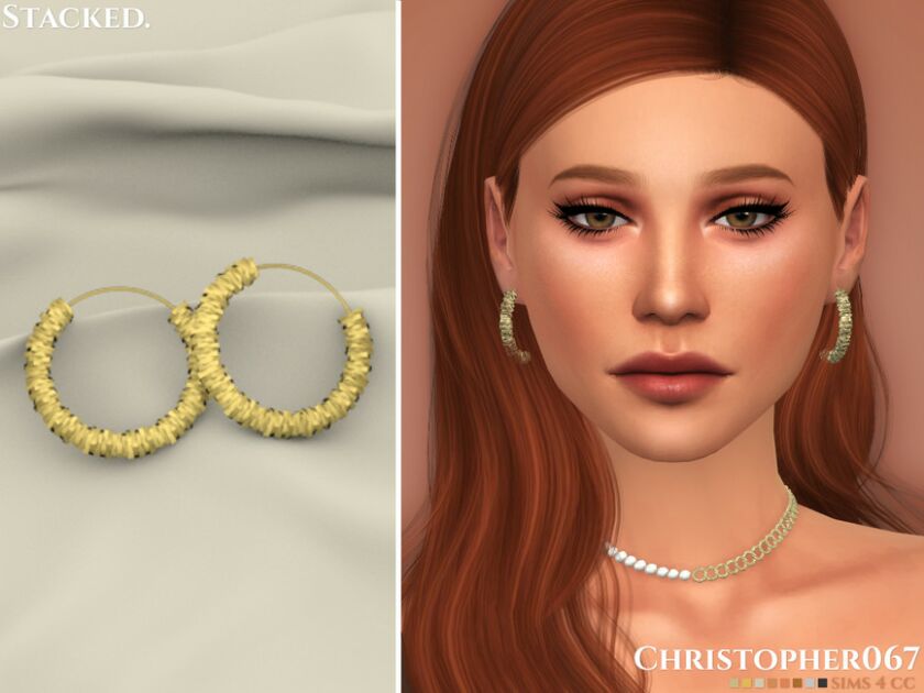 Stacked Earrings / Christopher067 Sims 4 CC