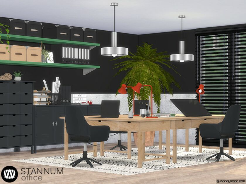 sims 4 cc stannum office by wondymoon 2