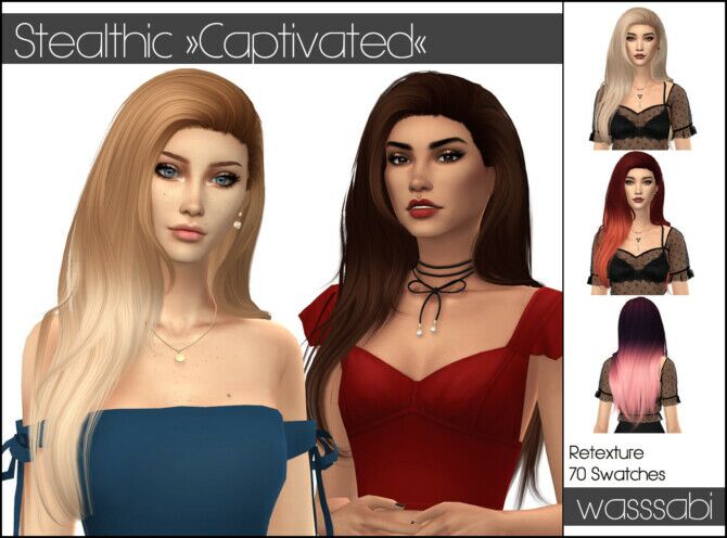 Stealthic’s Captivated Hair Retextured Sims 4 CC