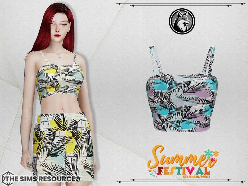 Summer Festival Salma SET TOP By Forlima Sims 4 CC