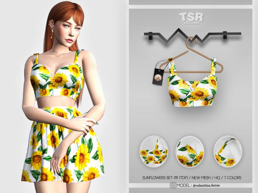 Sunflowers SET-119 (TOP) BD441 By Busra-Tr Sims 4 CC