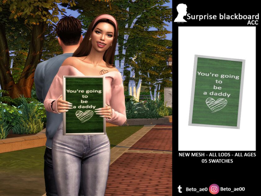 Surprise Blackboard Sims 4 CC