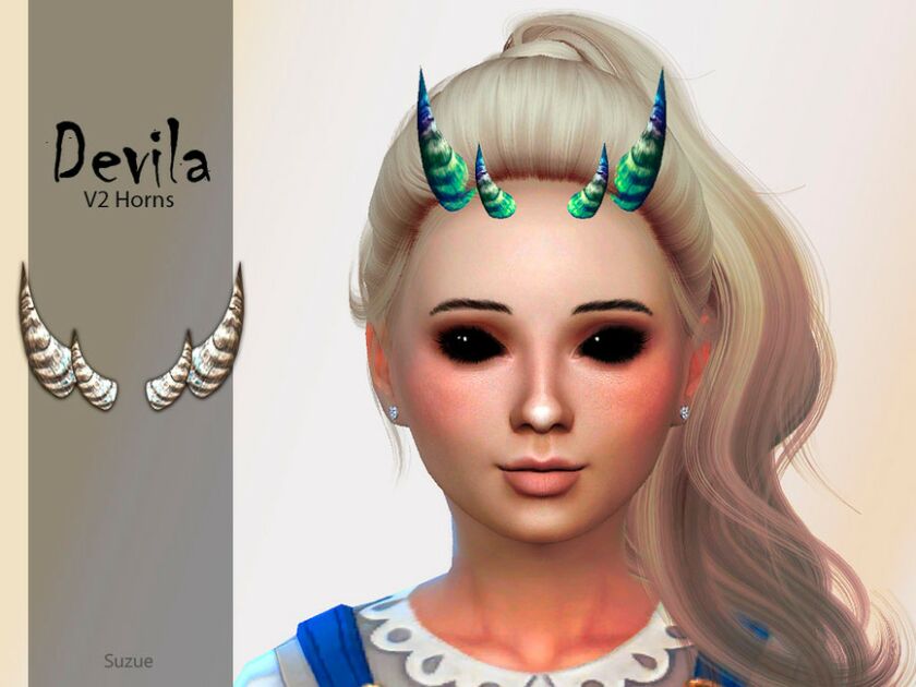 Devila Child Horns V2 By Suzue Sims 4 CC