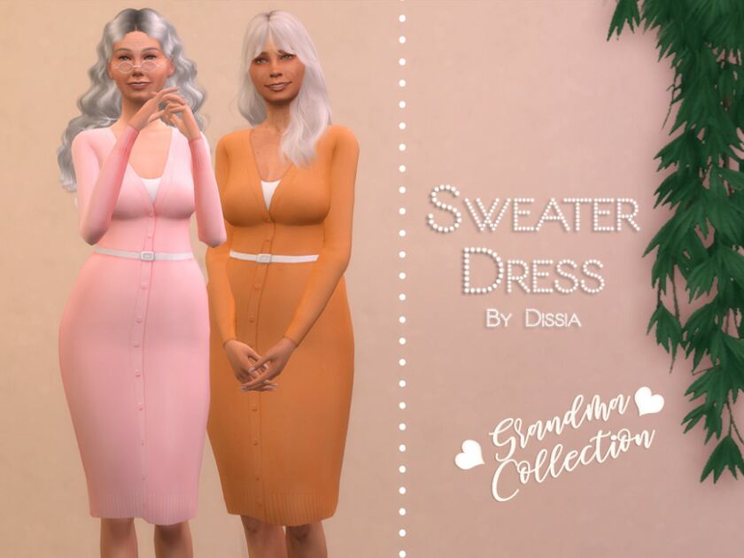 Sweater Dress – Grandma Collection By Dissia Sims 4 CC