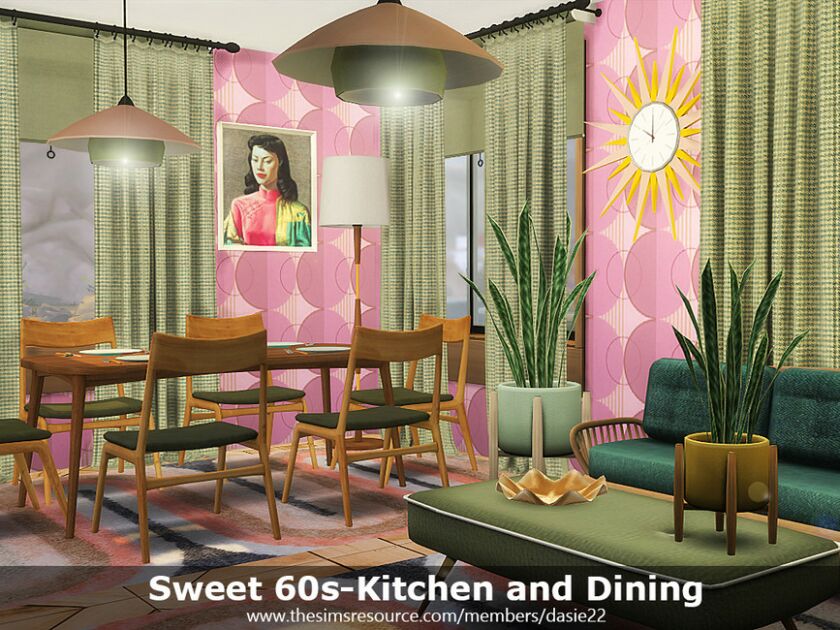 sims 4 cc sweet 60s kitchen and dining by dasie2 3