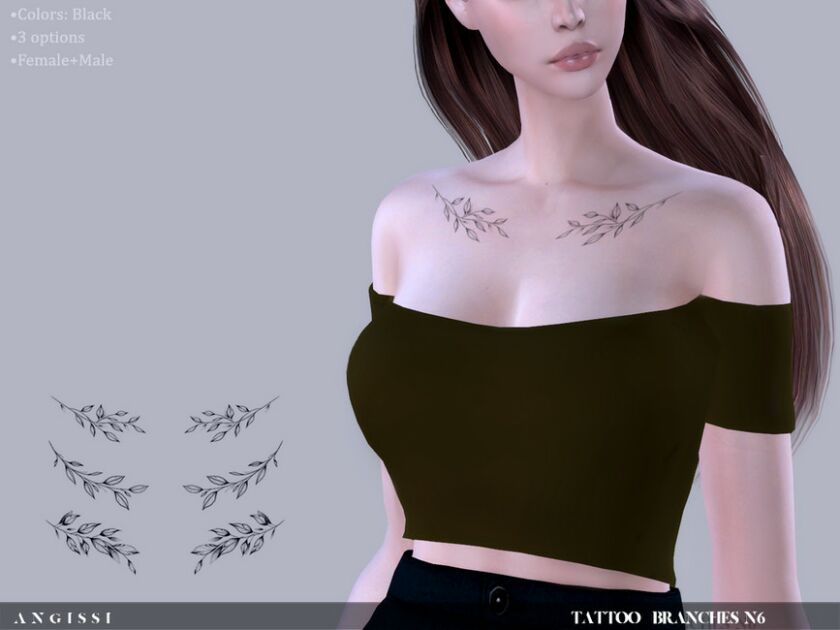 Tattoo-Branches N6 By Angissi Sims 4 CC