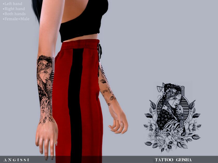 Tattoo-Geisha By Angissi Sims 4 CC