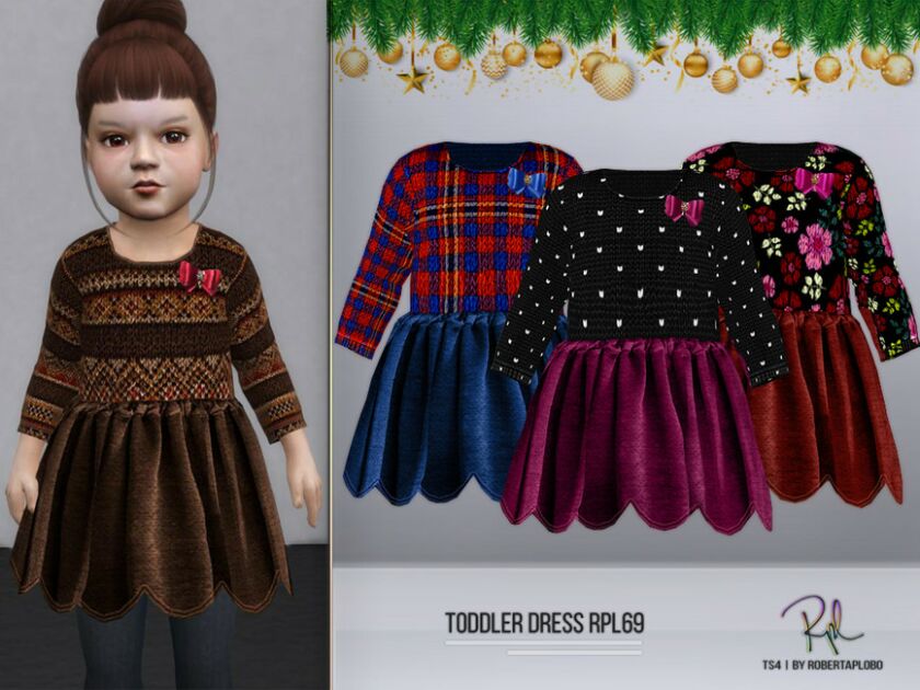 Toddler Dress RPL69 By Robertaplobo Sims 4 CC