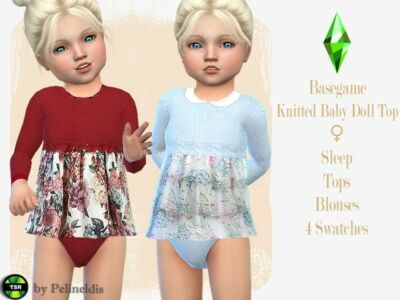 Toddler Knitted Babydoll TOP By Pelineldis Sims 4 CC