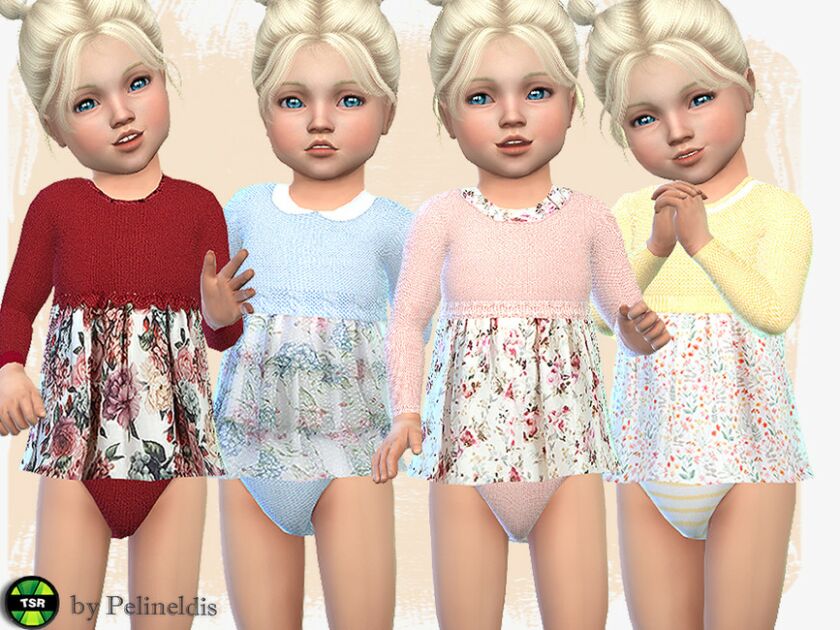 sims 4 cc toddler knitted babydoll top by pelineldis 2