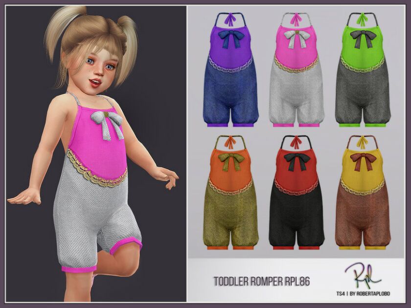 Toddler Romper RPL86 By Robertaplobo Sims 4 CC