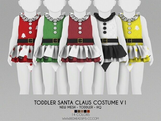 Toddler Santa Claus Costume 2 Versions Sims 4 CC