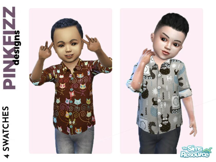 sims 4 cc toddler short sleeved shirt by pinkfizzzzz 2