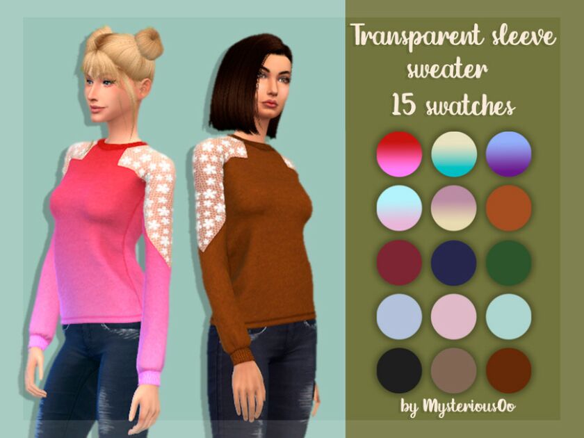 Transparent Sleeve Sweater By Mysteriousoo Sims 4 CC