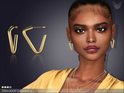 Tria Hoop Earrings By Feyona Sims 4 CC