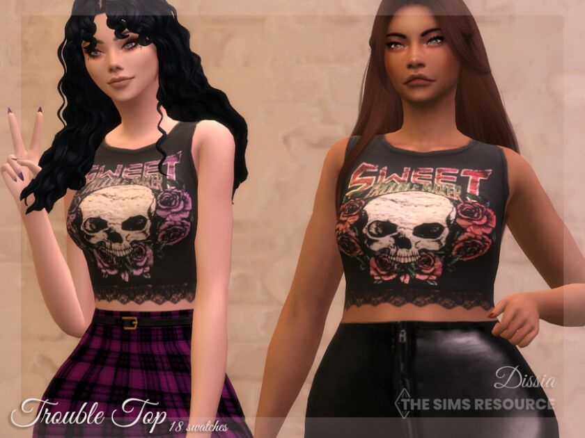 Trouble TOP By Dissia Sims 4 CC