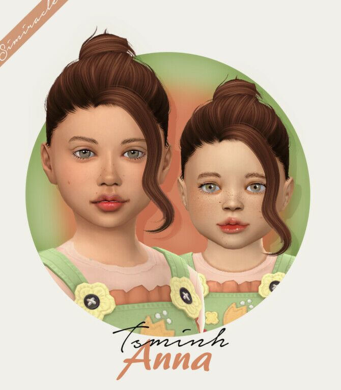 Tsminh Anna Hair For Kids & Toddlers Sims 4 CC