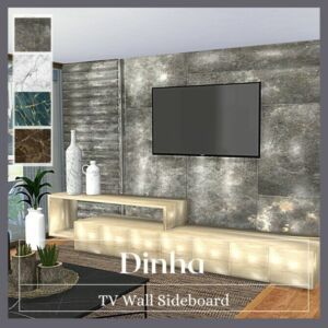 TV Wall SET Anya Sims 4 CC