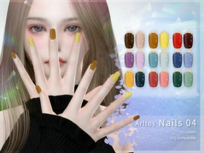 Two-Color Nails (Rings)/ 4 By Arltos Sims 4 CC