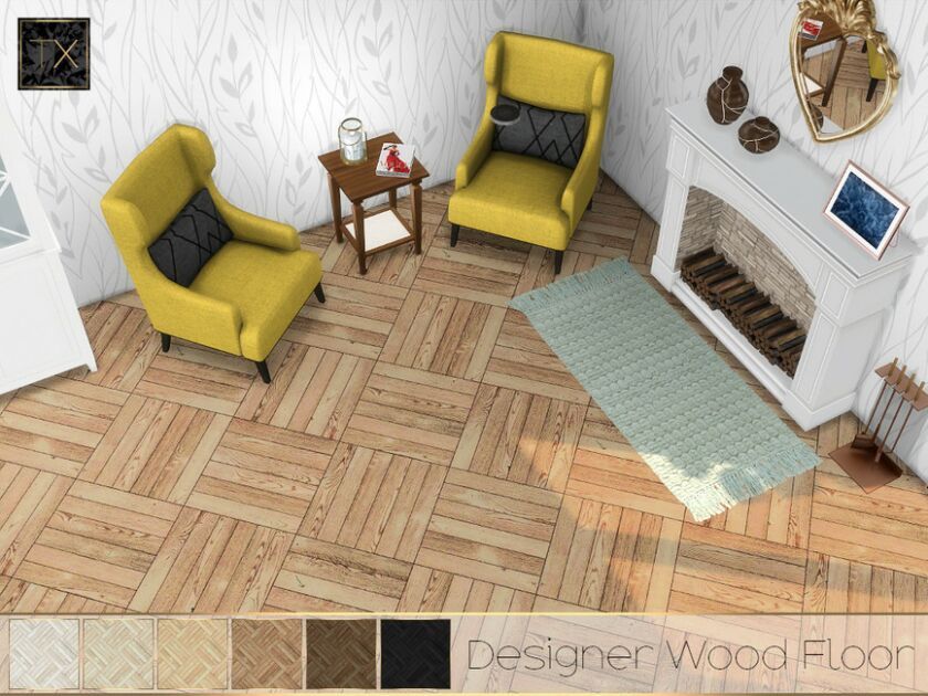 Designer Wood Floor Sims 4 CC