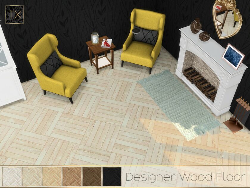 sims 4 cc tx designer wood floor by theeaax 4