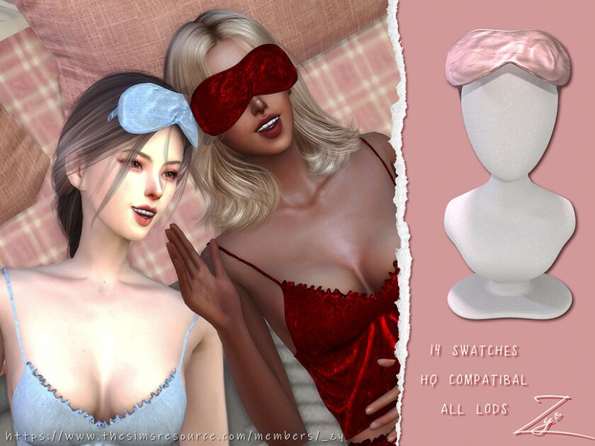 Velvet Sleep Mask(Forehead Version) By _ZY Sims 4 CC