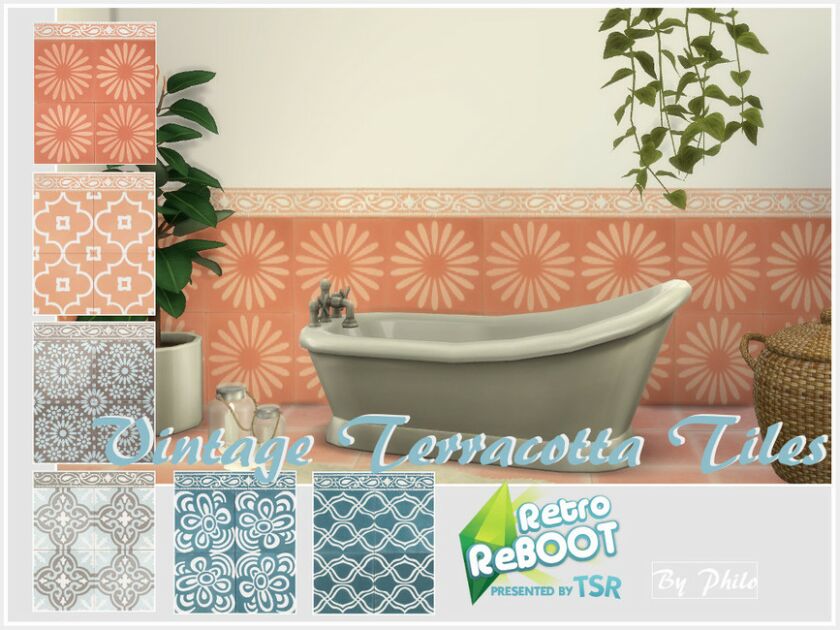 Vintage Terracotta Tiles Sims 4 CC