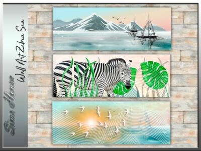 Wall ART Zebra SEA Sims 4 CC