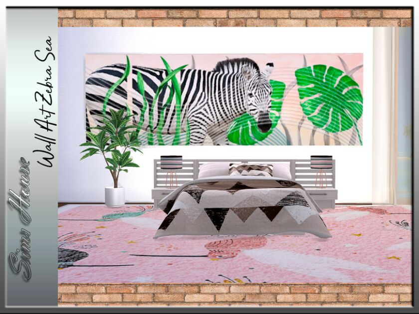 sims 4 cc wall art zebra sea 2