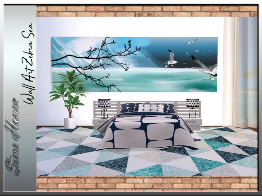 sims 4 cc wall art zebra sea 3