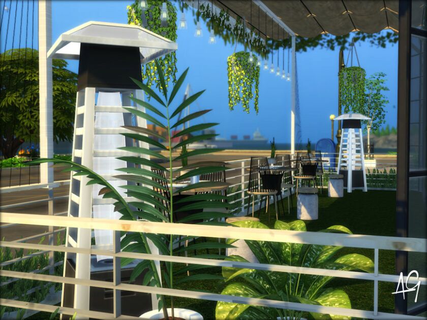 sims 4 cc waterfront dinner theatre by algbuilds 6