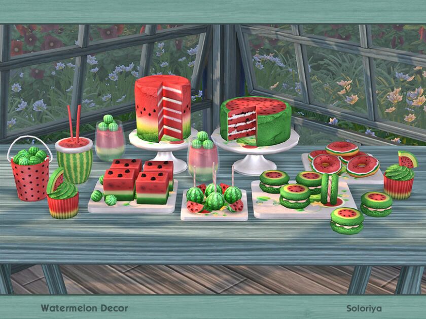 Watermelon Decor By Soloriya Sims 4 CC