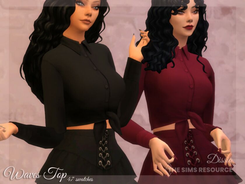 Waves TOP By Dissia Sims 4 CC