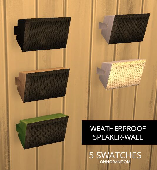 Weatherproof Speaker – Wall By Ohnorandom Sims 4 CC