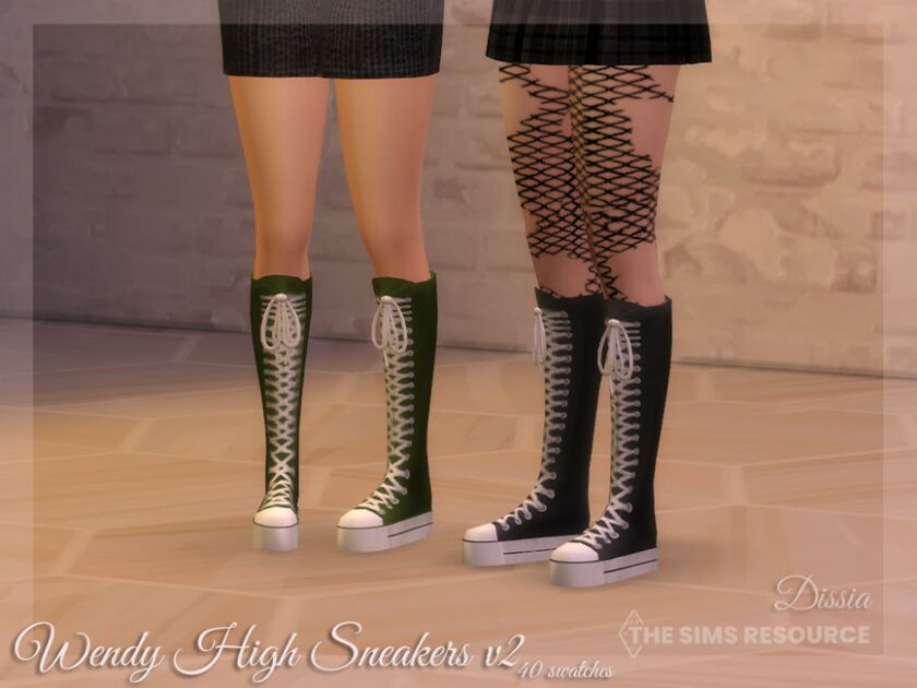 Wendy High Sneakers V2 (Platform) By Dissia Sims 4 CC