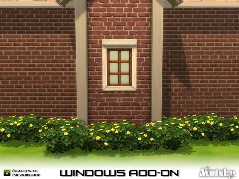 Window Add-On Mega Window Budget Deluxe 2×1 Single Sims 4 CC