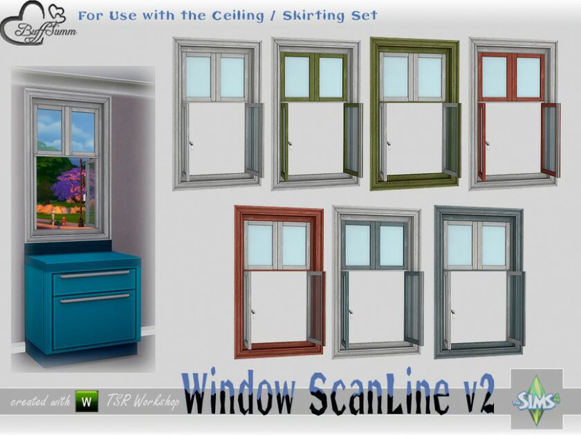 Windowset Scanline Counter 1×1 V2 Ceiling Open Sims 4 CC