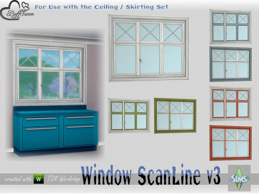 Windowset Scanline Counter 2×1 V3 Ceiling By Buffsumm Sims 4 CC