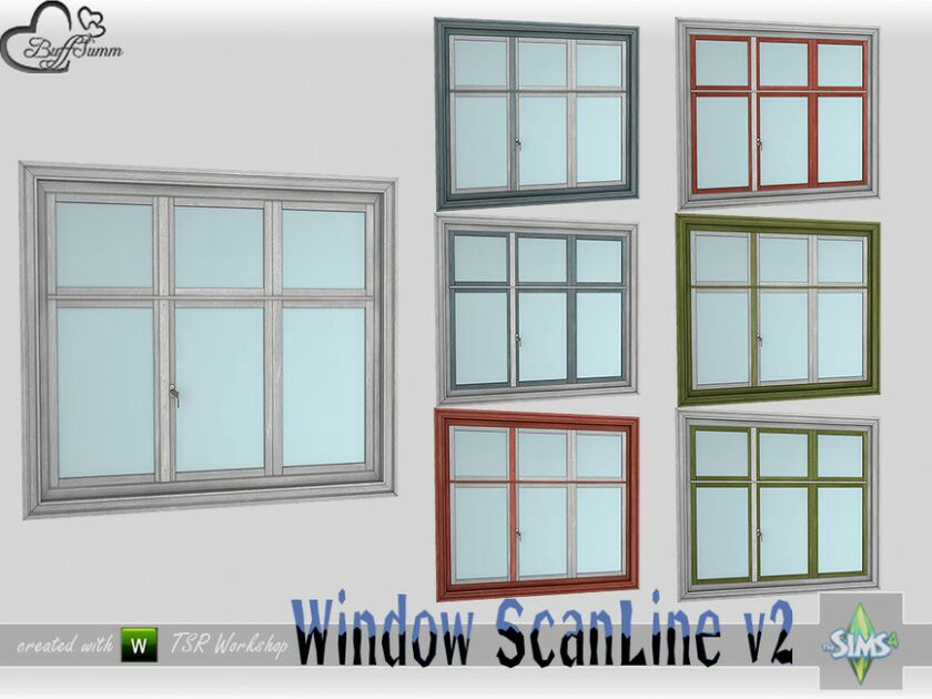 Windowset Scanline Single 2×1 V2 By Buffsumm Sims 4 CC