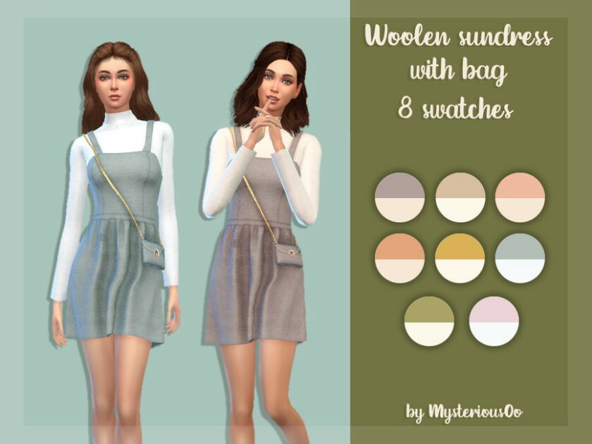 Woolen Sundress With BAG By Mysteriousoo Sims 4 CC