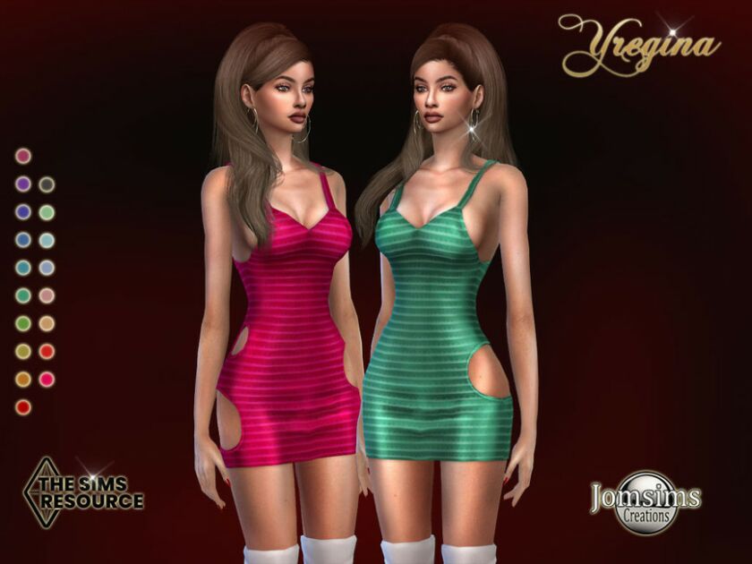 Yregina Dress By Jomsims Sims 4 CC