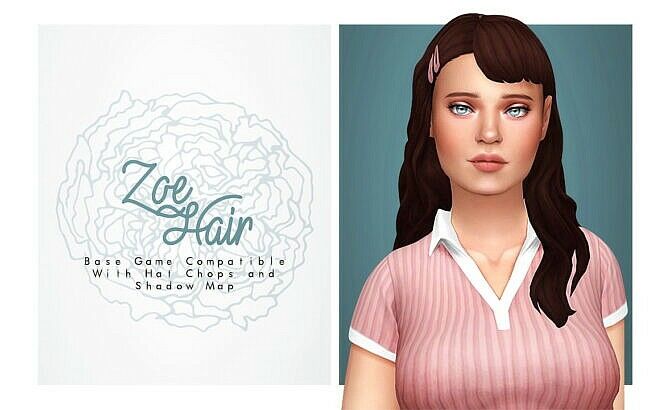 ZOE Hair By Isjao Sims 4 CC