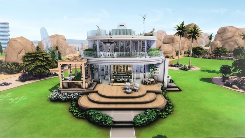 sims 4 cc ai futuristic eco house residential 1 2