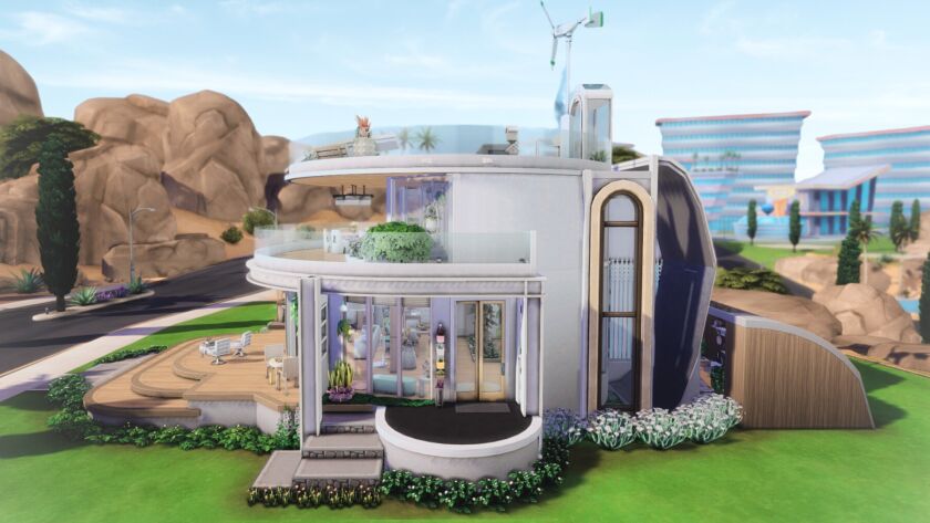 sims 4 cc ai futuristic eco house residential 1 4